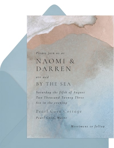 When to send wedding invitations: Seaside Invitation