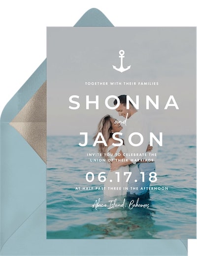 Beach wedding ideas: Seaside Nuptials Invitation