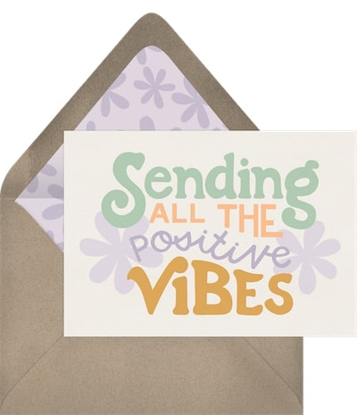 Get well soon ecard: Sending Positive Vibes Card