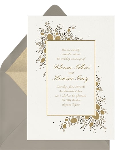 Classic wedding invitations: Sequins and Pearls Invitation