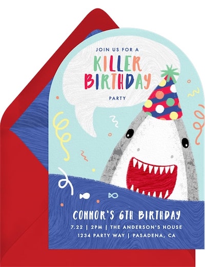 Shark Attack Invitation
