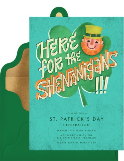 Shenanigans Invitation