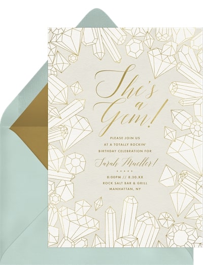 She's A Gem Invitation
