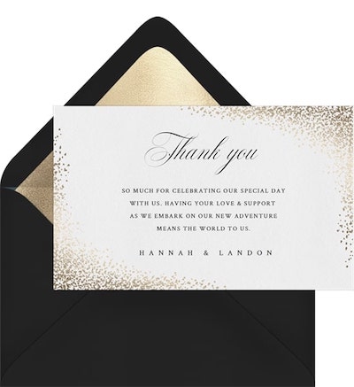 Shimmering Confetti Thank You Note