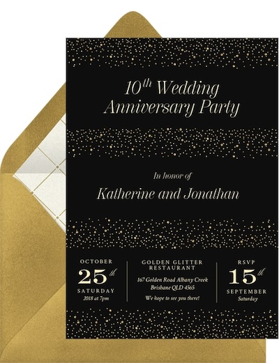 Anniversary invitations: Shimmery Surprise Invitation
