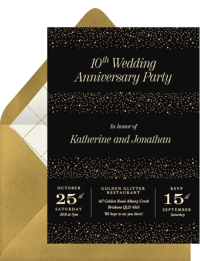 50th anniversary invitations: Shimmery Surprise Invitation