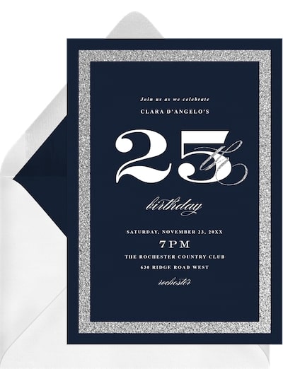 25th birthday ideas: Silver Celebration Invitation