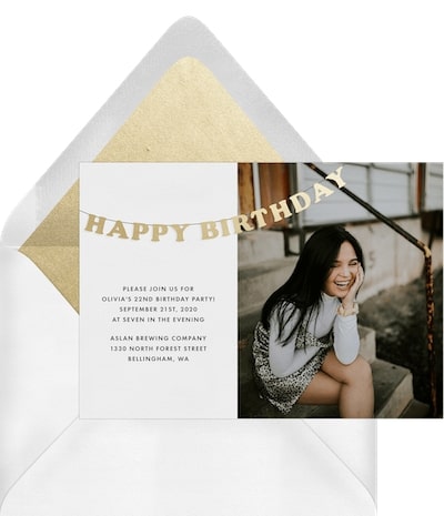 Simple Birthday Banner Invitation