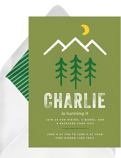 5th birthday party ideas boy: Simple Outdoors Invitation