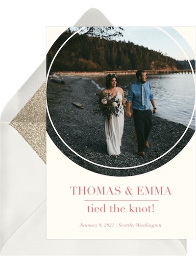 Funny elopement announcements: Simple Spotlight Announcement