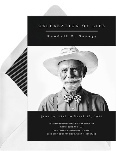 Funeral invitation: Simply Celebrate Invitation