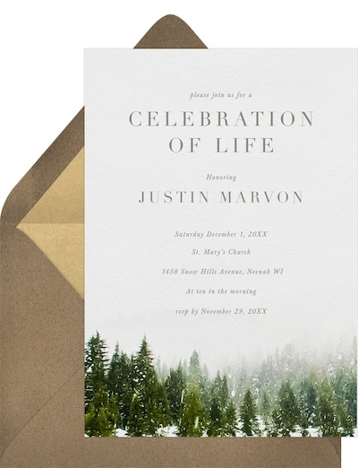 Snow-capped Trees Invitation