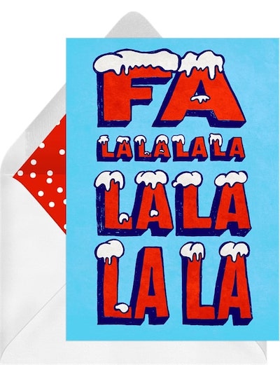 Christmas theme ideas: Snowy Fa La La Invitation