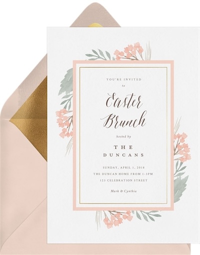 Easter cards: Soft Florals Invitation