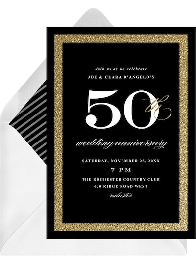 Sophisticated Fiftieth Invitation