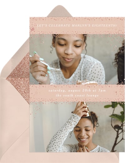 Prom send off invitations: Sophisticated Glitter Invitation