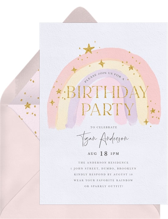 Sparkling Rainbow Invitation