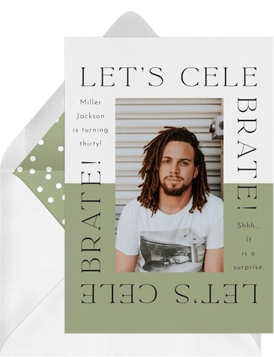 Men birthday invitation: Spliced Frame Invitation