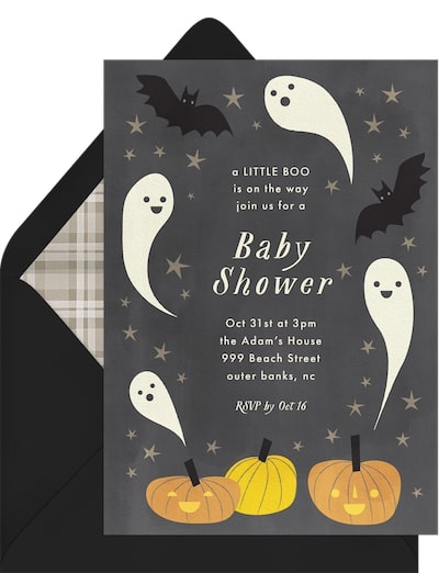 Fall baby shower ideas: Spooky Season Invitation