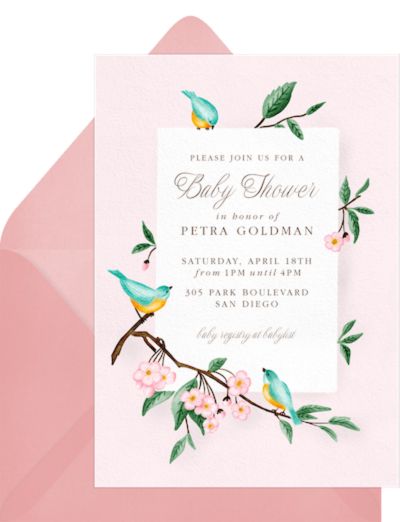 Spring baby shower themes: Spring Blossom Invitation