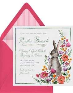 Easter cards: Spring Bunny Invitation