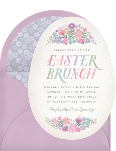 Spring Floral Egg Invitation