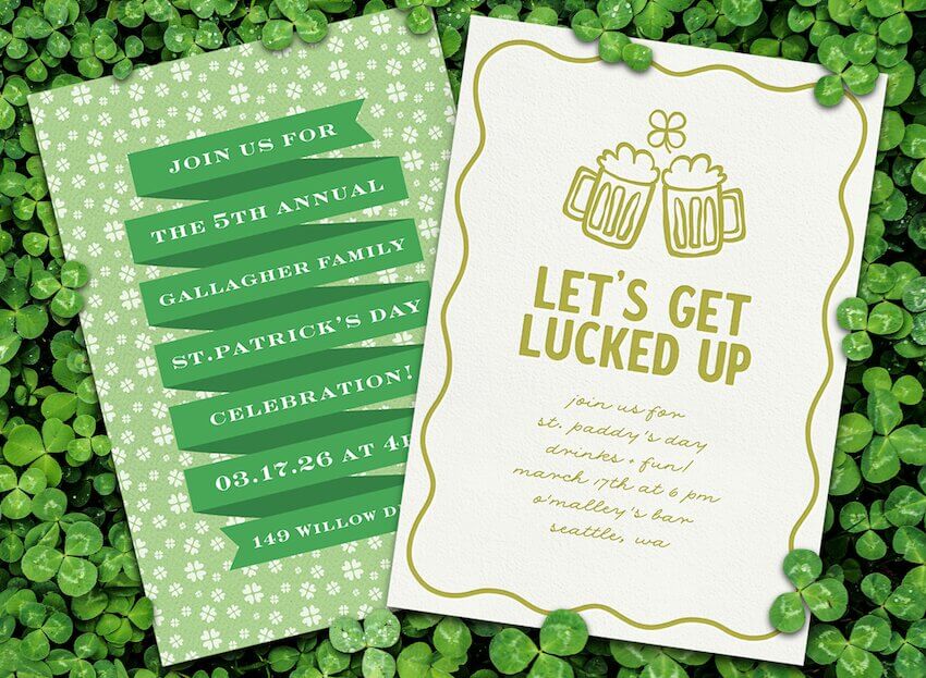 St Patricks Day party invitations