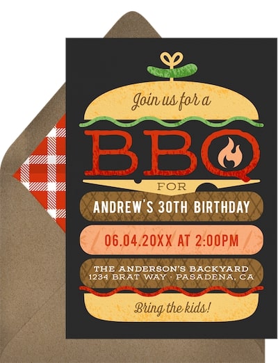 Stacked Burger Invitation