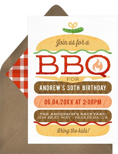Stacked Burger Invitation