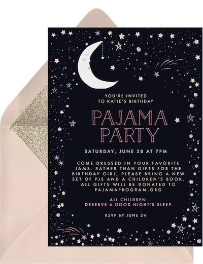 Starry Pajama Party Invitation