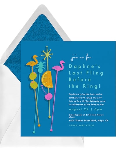 Wild bachelorette party ideas: Stir it Up Invitation