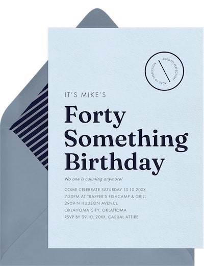 40th birthday invitations: Stopped Counting Invitation