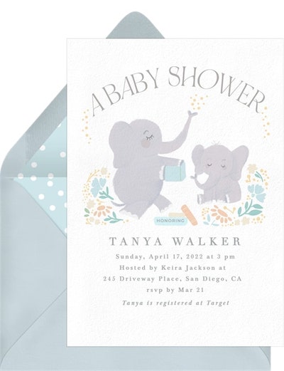 Storytime Elephants Invitation