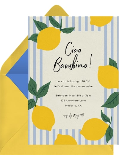 Striped Lemon Delight Invitation