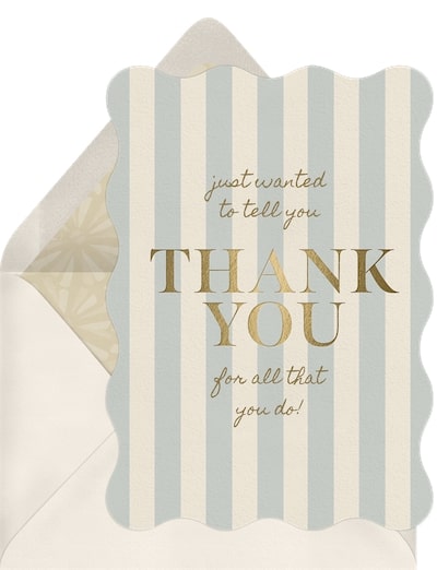 Striped Thanks Card