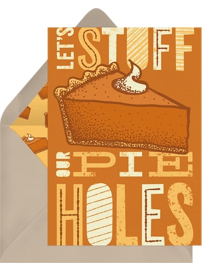 Stuff Our Pieholes Invitation