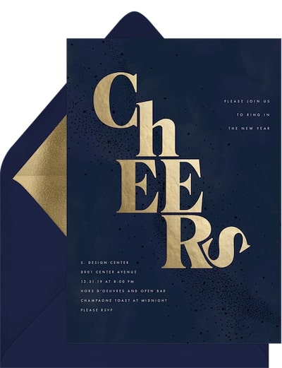 Virtual retirement party: Subtle Starry Cheers Invitation