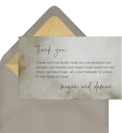 Thank you card ideas: Subtle Strokes Thank You Note