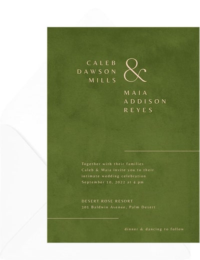 Wedding theme ideas: Suede Invitation