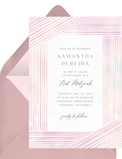 Bat Mitzvah invitations: Summer Stripes Invitation