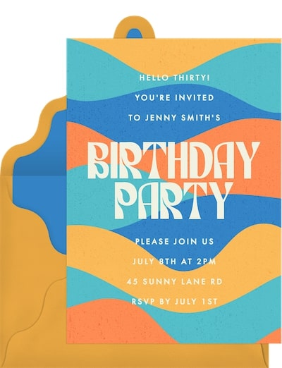 7 year old birthday party ideas: Summer Waves Invitation