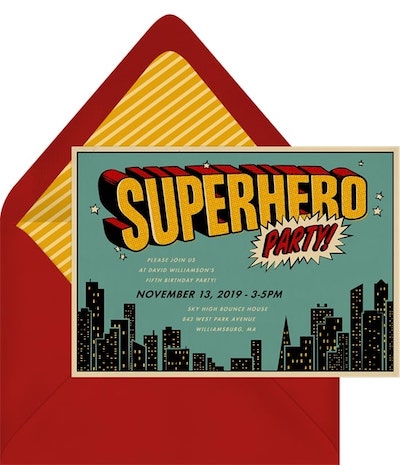 Superhero Party Invitation
