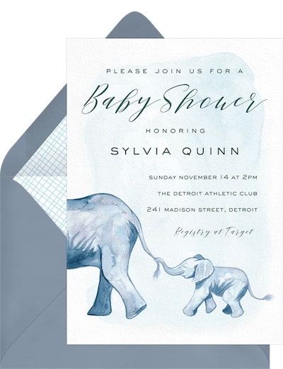 Sweet Baby Elephant Invitation