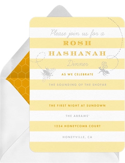 Rosh Hashanah greeting: Sweet Honeybees Invitation