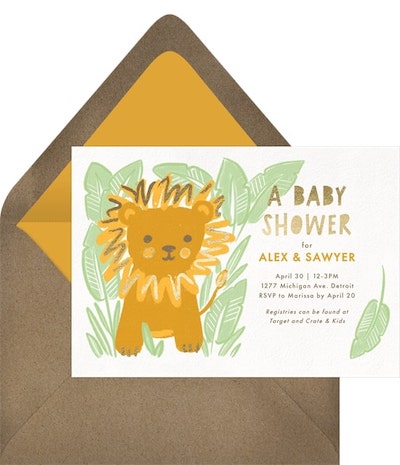 Sweet Little Lion Invitation