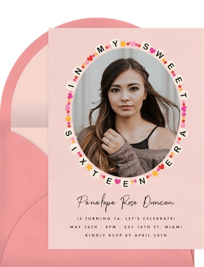 Sweet Sixteen Era Invitation