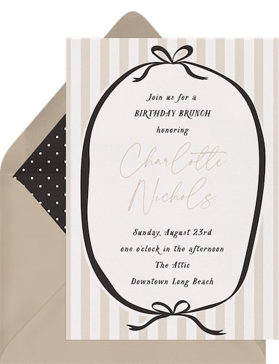 Dinner theme ideas: Sweet Stripes Invitation