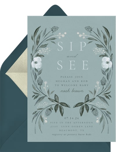 Floral baby shower invitations: Sweet Wreath Invitation