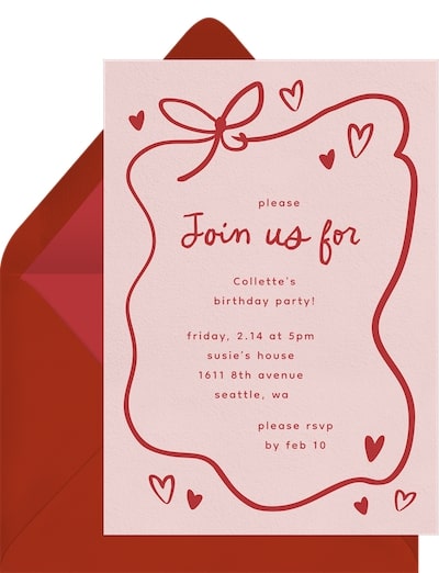Sweetheart Ribbon Border Invitation