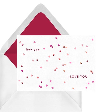 Valentine messages for friends: Teeny Hearts Card
